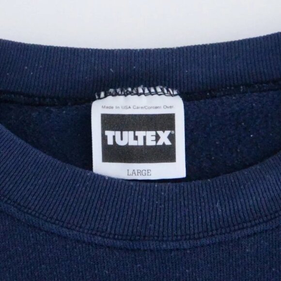 Vintage Tultex Michigan Wolverines Navy made in  U.S.A. Crewneck Sweater L - Picture 10 of 11
